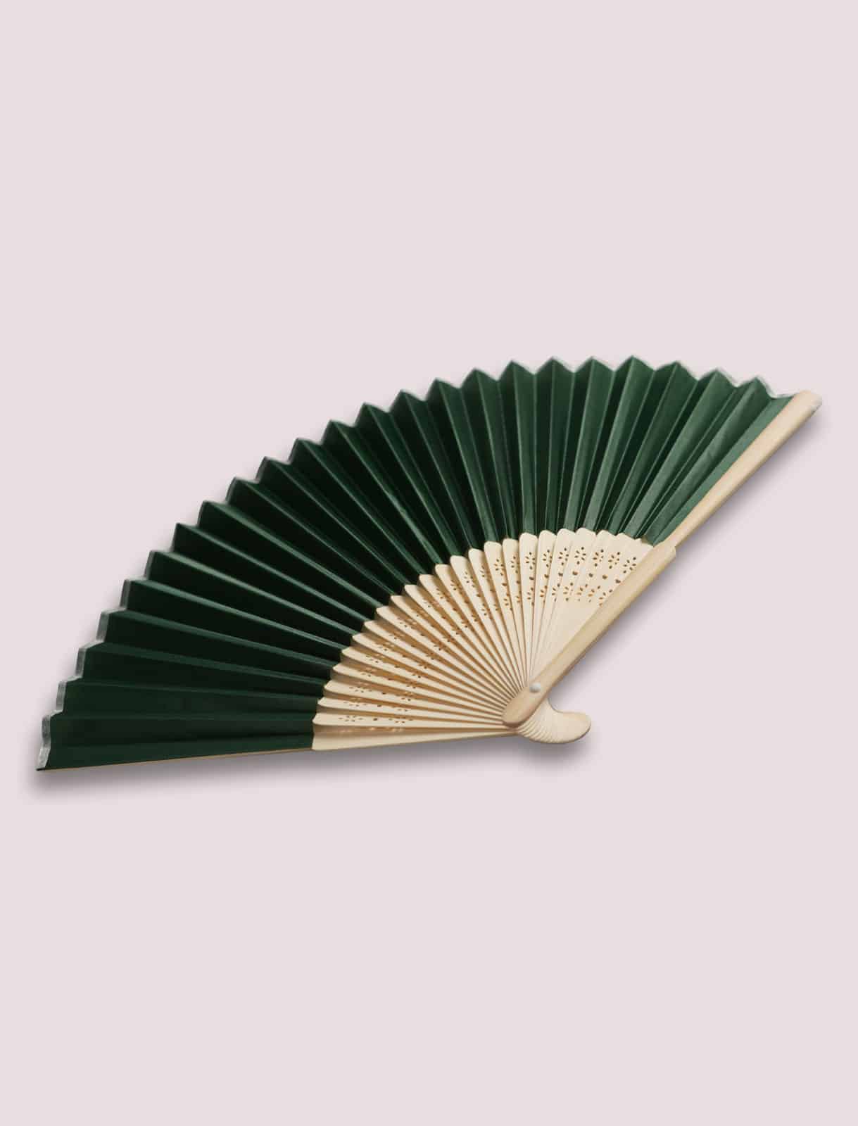 Bamboo Fan Mighty Green   Fan Side Open 